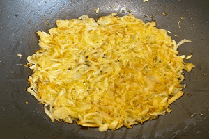 onions and garlic fried until golden brown
